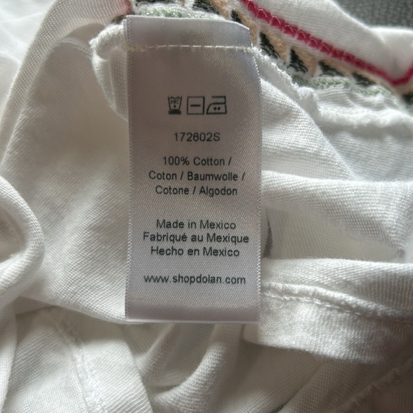 Anthropologie Dolan Lucy Tank Side Embroidered Top Split Back White Sz M - Picture 12 of 13